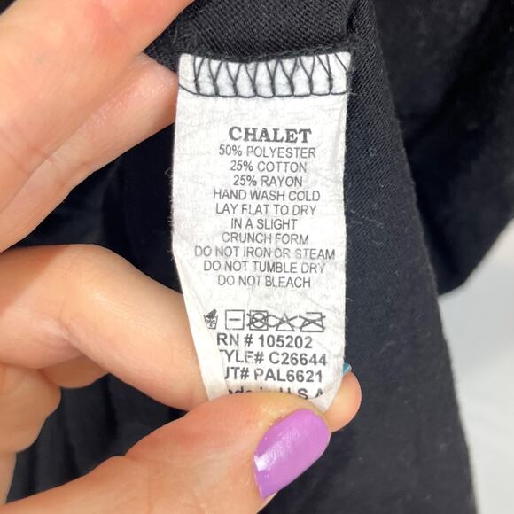 CHALET Caroline Knit Dress Long Sleeve Cowl Neck A-Line Midi Black Size XS - Picture 8 of 9